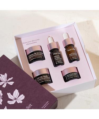Fleur & Bee Skincare Set Discovery Set 5 Deluxe Minis Moisturizers Serums Eye Cream | Skin Care Gift Set Vegan & Cruelty-Free | Travel Friendly - Buy Online on GoSupps.com