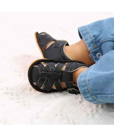 RVROVIC Baby Sandals - Soft Sole Summer Crib Shoes for Boys and Girls (Black, 0-6 Months) - Buy Online on GoSupps.com