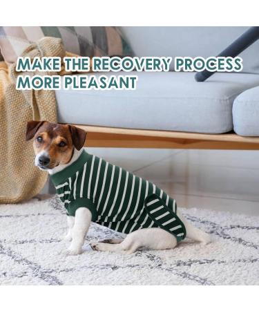 Pumyporeity Recovery Suit for Dogs - Protective Wound Recovery Clothing for Puppies | Postoperative Care & E-Collar Alternative (XS Green Streaks) - International Shipping Available - Buy Online on GoSupps.com