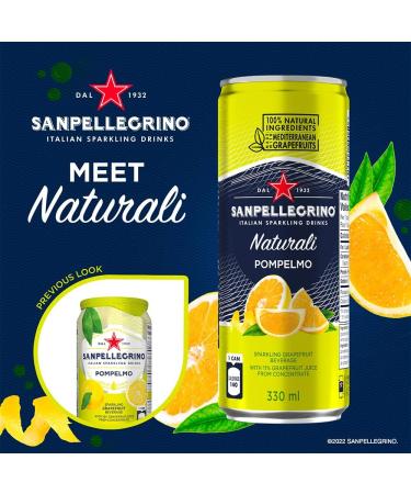 San Pellegrino Naturali Italian Sparkling Drink Pompelmo Grapefruit 330 mL Can 24 Cans Total - Buy Online on GoSupps.com