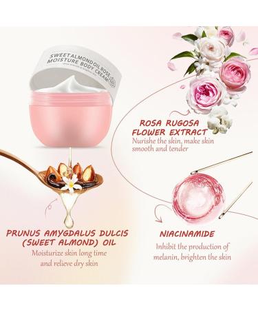 265G Trendyfave Sweet Almond Oil Rose Moisture Body Cream Large Capacity Body Skin Care Moisturiser For Women Skin Brightening Cream Moisturiser For Dry Skin With Niacinamide - Buy Online on GoSupps.com