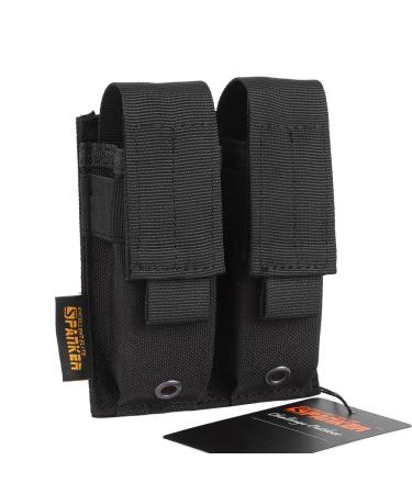 EXCELLENT ELITE SPANKER Molle Single/Double Pistol Mag Pouch Tactical Magazine Pouch Tool Organizer Holder Double Black