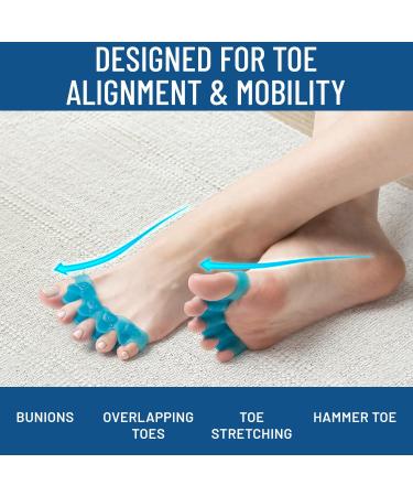 Everlasting Comfort Silicone Gel Toe Spacers - Pain Relief & Bunion Corrector for Men & Women Comfortable & Supportive Ideal for Yoga - Sizes 5-12 Blue - Buy Online on GoSupps.com