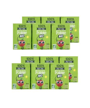 Agidra Pack of 2x Organic Pure Apple Juice - 200ml x 6 cartons