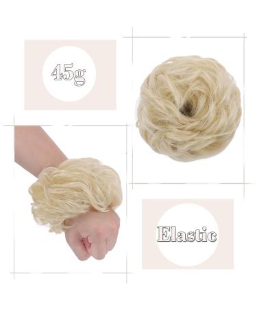Silk-Co Hair Part with Rubber Band - Wavy Soft Dutt Hair Extensions for Messy Bun Updos - 45g Bleach Blonde Thickening Hair - Buy Online on GoSupps.com