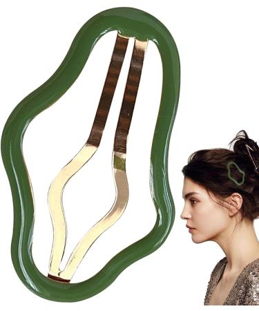 Snap Barrettes Cloud-Shape Minimalist Hairpin | Metal Cloud-Shape Hollow 2.8 Inches for Favor Photo Prop Hair Accessories for Women Girls Green - Buy Online on GoSupps.com