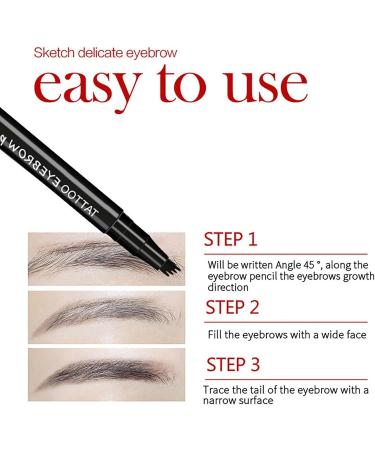 4 Points Eyebrow Pencil Eyebrow Pen Microblading liquid Eyebrow Pen Creates Lasting Make-Up Professional Natural Looking Eyebrows Daily Waterproof Eyebrow Pen Stays on 24H (Black) - Buy Online on GoSupps.com