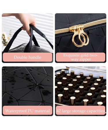 Uross Nail Polish Organizer Bag - Holds 42 Bottles & Nail Lamp | Gel Nail Polish Storage for Nail Techs | Black - 11x9.5x9.5 Inch - Buy Online on GoSupps.com