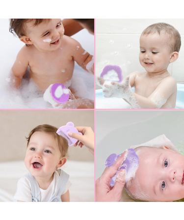 3-Piece Baby Brush Set | Silicone Hair Brush & Oval/Flower Shampoo Brushes for Newborns | International Shipping - Buy Online on GoSupps.com