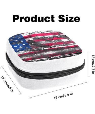 GIAPB Sanitary Napkin & Tampon Storage Bag | Period & Makeup Pouch | Vintage American Flag Design - Color3572 - Buy Online on GoSupps.com