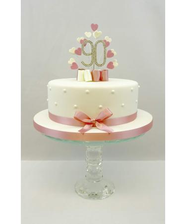 CAKE TOPPER HEART BURST SPRAY DIAMANTE 90TH BIRTHDAY VINTAGE PINK - Buy Online on GoSupps.com