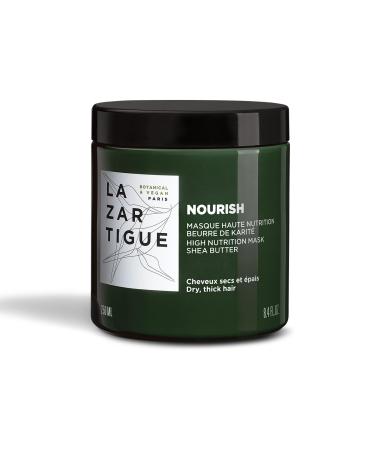 Lazartigue Nourish Mask - Moisturizing  Conditioning Treatment With Coconut Oil And Shea Butter - Non-Greasy  Easy Rinse  Super Creamy Formula - 100% Vegan  Sulfate And Silicone Free - 8.4 Oz 8.40 Ounce (Pack of 1)