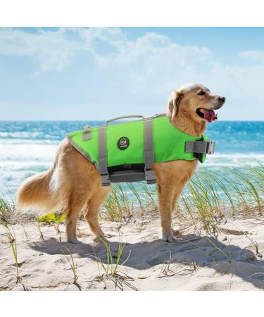 Emust Dog Chest Reflective Adjustable Vest - Improved Buoyancy & Rescue Handle for Swimming - 2XL New Green - Buy Online on GoSupps.com
