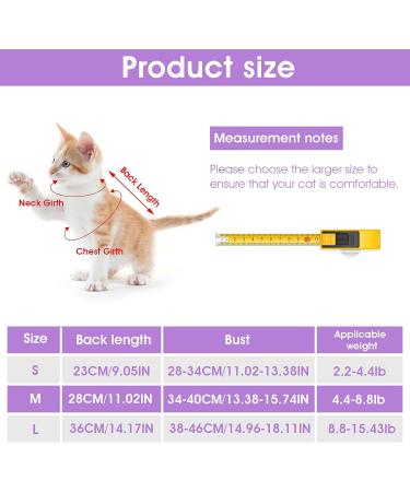 Buy Cobee Professional Recovery Suit for Cats - Size M Purple | Ideal for Abdominal Wounds Skin Diseases & Post-Surgery Care | E-Collars Alternative for Cats & Dogs - Buy Online on GoSupps.com