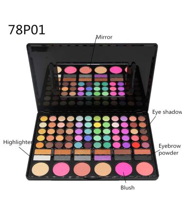 FantasyDay Profi Eyeshadow Palette - 78 Highly Pigmented Colors | Complete Makeup Set with Lipstick Concealer & Rouge | Best Natural & Warm Shades for Stunning Looks - Buy Online on GoSupps.com