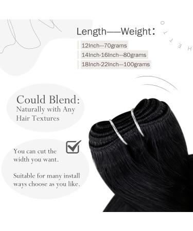 Hetto Tress Real Hair Extensions - 45cm Remy Black #1 - 100g for Sew-In - Hot Sale! - Buy Online on GoSupps.com
