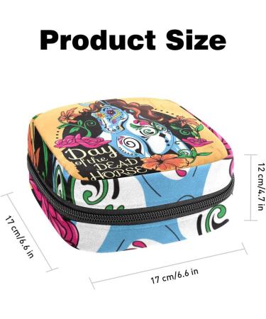Menstruation Pad Bag with Zipper | Floral Day of the Dead Tampon & Napkin Bag for Women & Girls - Buy Online on GoSupps.com