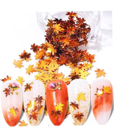 Thanksgiving Decor4 Colors Maple Leaf Nail Art Sequins Maple Leaf Nail Glitters Stickers Autumn Nail Sequins for Nail Art - Buy Online on GoSupps.com
