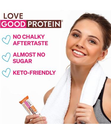 Love Good Fats High Protein Bars Peanut Caramel - Whey Protein and Collagen - 20g Protein includes 6-7g Collagen 2g Net Carbs 1g Sugar - Chocolate Coating - Low Carb Low Sugar Keto 12 Pack - Buy Online on GoSupps.com