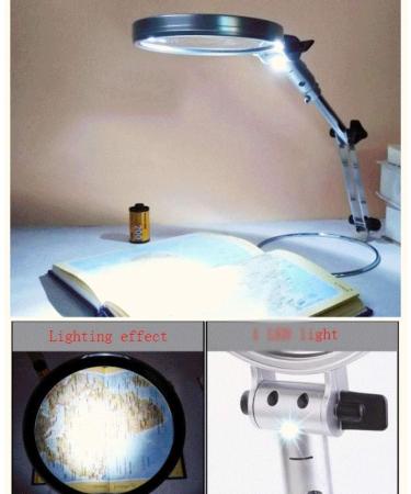 Magnifier Desk Flexible Magnifying Loupe Glass Lighted Magnifier Lamp for Reading Hobbies Crafts Workbench Needlework Jewelry Design - Buy Online on GoSupps.com