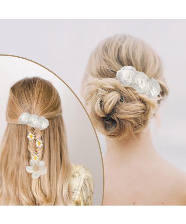 1 Piece Of Camellia Hair Clip 1 Piece Of Flower Hair Tie Handmade Hair Clip For Girls Flower Girl Hair Accessories Hair Clip For Girls Flower Hair Clip White Flower Hair Clip - Buy Online on GoSupps.com