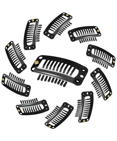 30 Pieces 32mm Black Snap Clips for Hair Extensions - Small 9-Teeth Comb Design for Women's DIY Wig Accessories - Buy Online on GoSupps.com