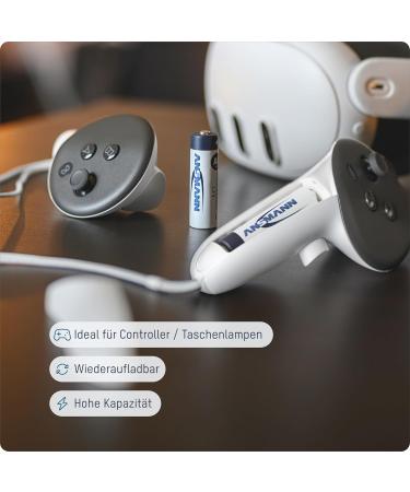 Ansmann AAA Rechargeable NiMH Batteries 1100mAh - High-Capacity & High-Rate - 8-Pack (2 Packs) for Flashlights & Electronics - International Shipping Available - Buy Online on GoSupps.com