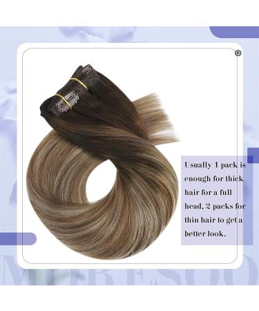 Clip in Hair Extensions Clip in Hair Extensions Human Hair Balayage Dark Brown to Brown Mix with Blonde Clip in Seamless Hair Extensions Human Hair Ombre Hair Extensions Clip in #4/10/16 Clip in Exten 12inches 70G 5P 100g/Set - Buy Online on GoSupps.com