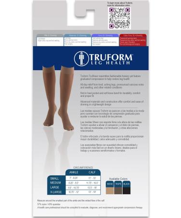 Buy Truform Sheer Compression Stockings for Women - 30-40 mmHg Knee High Length 30 Denier Beige Small (1 Pair) - International Shipping Available - Buy Online on GoSupps.com
