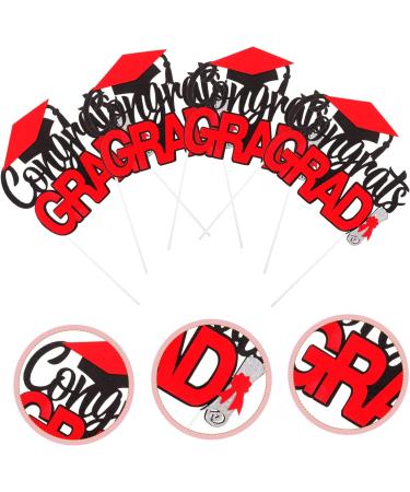 16 pcs Graduation row grad cake topper graduation cake insert 2023 cake toppers Graduation Decorations Class of 2023 Grad Picks snacking cakes cupcake topper appetizer mini Paper Redx4pcs 14X7.5CMx4pcs - Buy Online on GoSupps.com