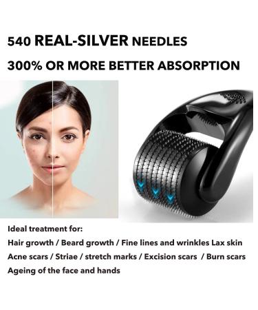 Auduoduo Dermaroller 0.75mm | Micro Needling Roller with Real Silver Needles | Seamless Premier Kit for Facial Rejuvenation - Buy Online on GoSupps.com