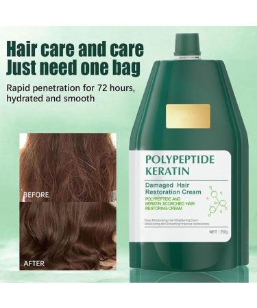 Yaepoip Polypeptide Keratin Hydrating Smoothing Hair Damage Repair Cream Polypeptide Keratin Hair Treatment Deep Conditioning Mask Lasting Shine and Smoothness 300g - Buy Online on GoSupps.com