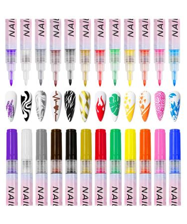 12 Colors 3d nail art pen nail tip nail art pen graffiti puncture pen flower pen draw paint liner for diy nail art beauty manicure tools