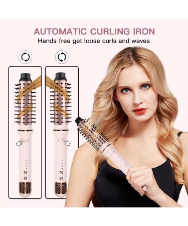 1.5 Inch Rotating Curling Iron Brush - Automatic Curling Wand for Natural Curls & Blowout Styles Dual Voltage 30S Fast Heating Perfect for Medium & Long Hair - Buy Online on GoSupps.com