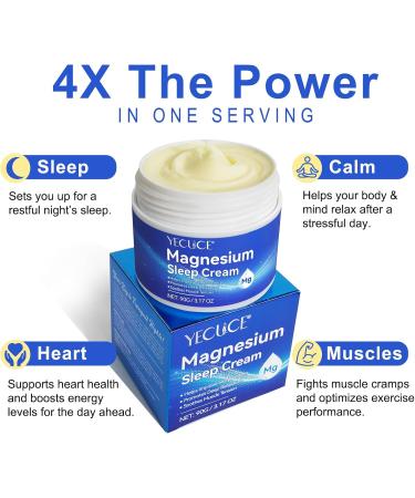  MYOWNER Magnesium Sleep Cream Calming Magnesium Cream for Leg Cramps with Magnesium Chloride Almond Oil and Vitamin E Magnesium L - Buy Online on GoSupps.com