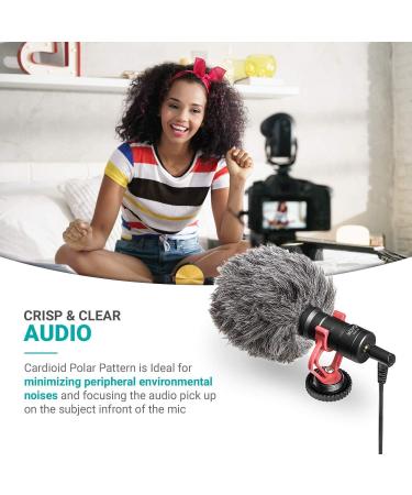 Movo VXR10 Universal Video Microphone with Lightning Dongle Adapter - Shock Mount, Deadcat Windscreen, Case - iPhone 14, 13, 12, 11, XS, XR, X, Pro Max & More - Buy Online on GoSupps.com