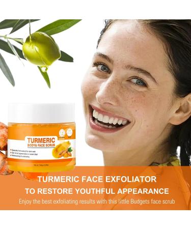 Turmeric Body Scrub Turmeric Scrub with Vitamin C Natural Face Exfoliator Scrub Exfoliating Body Scrub With Turmeric Turmeric Body Scrub For Neck Armpit Back Skin Care Scrub 150G/5.29OZ - Buy Online on GoSupps.com