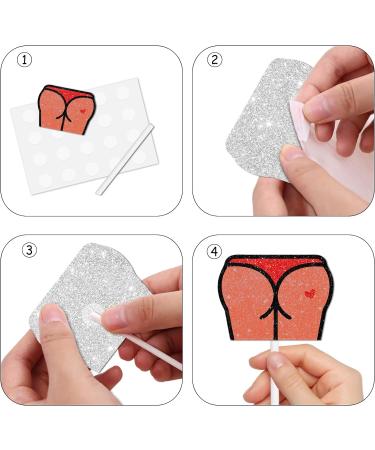 18pcs Red Glitter Dessert Cupcake Topper for Kiss the Ass XOXO Red Lip Theme Decor Supplies Lady Woman Girls Happy Birthday Bachelor Wedding Party Decoration - Buy Online on GoSupps.com