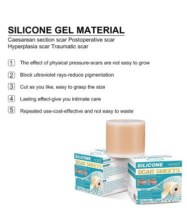 Silicone Scar Tape Roll for Surgery Scars - Easy Tear Removal - 1.6x120 - Medical Grade Soft Silicone Sheets - Buy Online on GoSupps.com