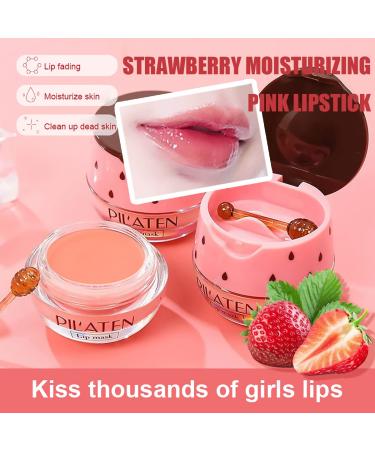 4PCS Strawberry & Bee Lip Balm Set - Moisturizing Lip Masks with Vitamin E, Propolis Sleeping Mask, Exfoliating Scrub - Prevention of Dryness, Cracked Lips, and Lines - Strawbe - Buy Online on GoSupps.com