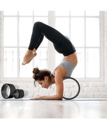 Philosophy Gym 3 Piece Professional Yoga Wheel Roller Set - 13, 10, 6 Inches - Black-Black - Buy Online on GoSupps.com