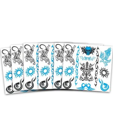 200 Pre-Cut Tribal Temporary Tattoos for Adults & Kids - Realistic Fake Totem Tattoos for Parties & Costumes | Maui Inspired Designs - Buy Online on GoSupps.com