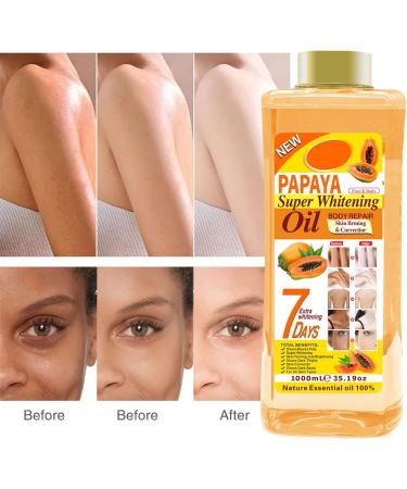 Buy Papaya Super Oil 7 Days - Nourishing Face & Body Moisturizer | 300ml Skincare Essential Oil for Hydration & Massage - Buy Online on GoSupps.com