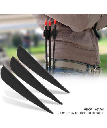 12 PCS 3 Archery Arrows Feathers - DIY Rubber Feather Fletching - Left/Right Wing Parabolic - Black - Buy Online on GoSupps.com