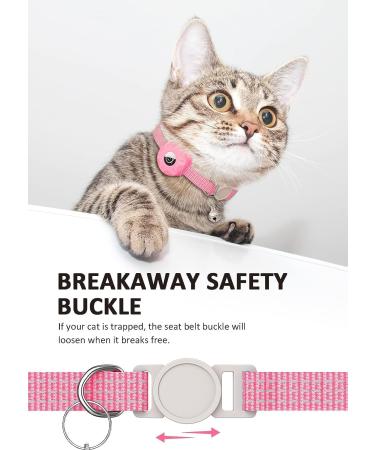 Airtag Cat Neck Band | Reflective Kitten Collar with Holder & Bell | Luminous Pink Tracker for Young Cats - Buy Online on GoSupps.com