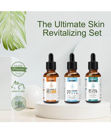 Age Defying Serum 3 Pack - Vitamin C, Retinol, Hyaluronic Acid - Anti Aging & Wrinkle Facial Serum - Buy Online on GoSupps.com