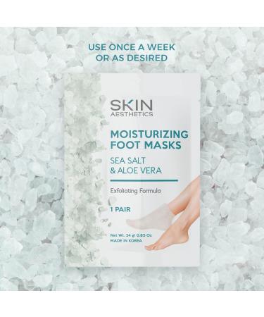 Skin Aesthetics Sea Salt and Aloe Foot Mask - 3 Pairs - Buy Online on GoSupps.com
