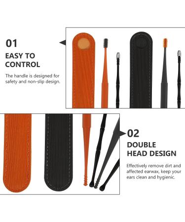 6pcs Healifty Ear Cleaner Set - Silicone Spiral & Stainless Steel Earwax Remover Tool - Portable & Washable - Assorted Colors - Buy Online on GoSupps.com