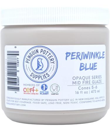 Penguin Pottery Opaque Series Periwinkle Blue Glaze - Cone 5-6 for Mid and High Fire Clay - 1 Pint (16 oz) - Buy Online on GoSupps.com