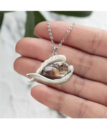 Lidssacde Pet Necklace with Sleeping Dog Trailer | Sweet Angel Gift for Animal Lovers | Perfect Gifts for Boys & Girls | Durable Chain Fastening | Shop Now! - Buy Online on GoSupps.com